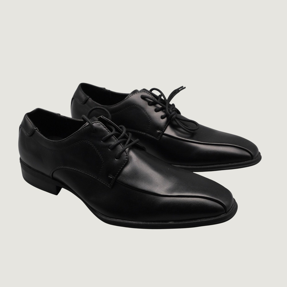 Alfani Seth Bicycle Toe Oxford 9M Black Faux Leather Dress Shoes Mens